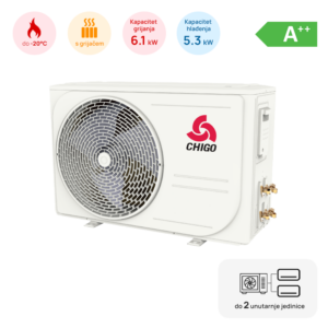 Chigo Multi split Chigo vanjska jedinica 5.3kW, A++, -20 ~ 55°C, s grijačem, 2 izlaza - Z2OB-18HRIN4