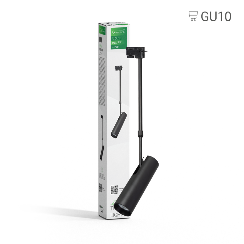 GREEN TECH Šinska svjetiljka Green Tech, GU10, IP20, crna - L100-BK