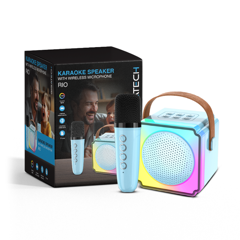 GIGATECH Zvučnik Gigatech RIO (USB/TF/bluetooth) karaoke s wireless mikr., dječji, plavi