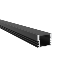GREEN TECH Aluminijski profil Green Tech 16x12x2000 mm, nadgradni, crni, pokrov crni - AP-11MM04-BK.