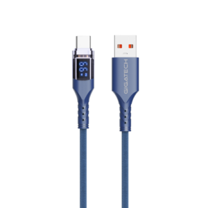 GIGATECH USB na C kabel Gigatech XB806 1m, s LED display-om, plavi
