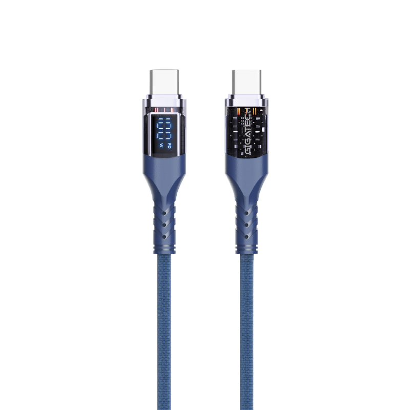 GIGATECH C na C kabel Gigatech XB811 1m, 100W, s LED display-om, plavi