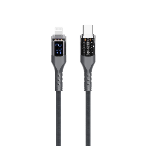 GIGATECH C na lightning kabel Gigatech XB818 1m, 27W, s LED display-om, sivi