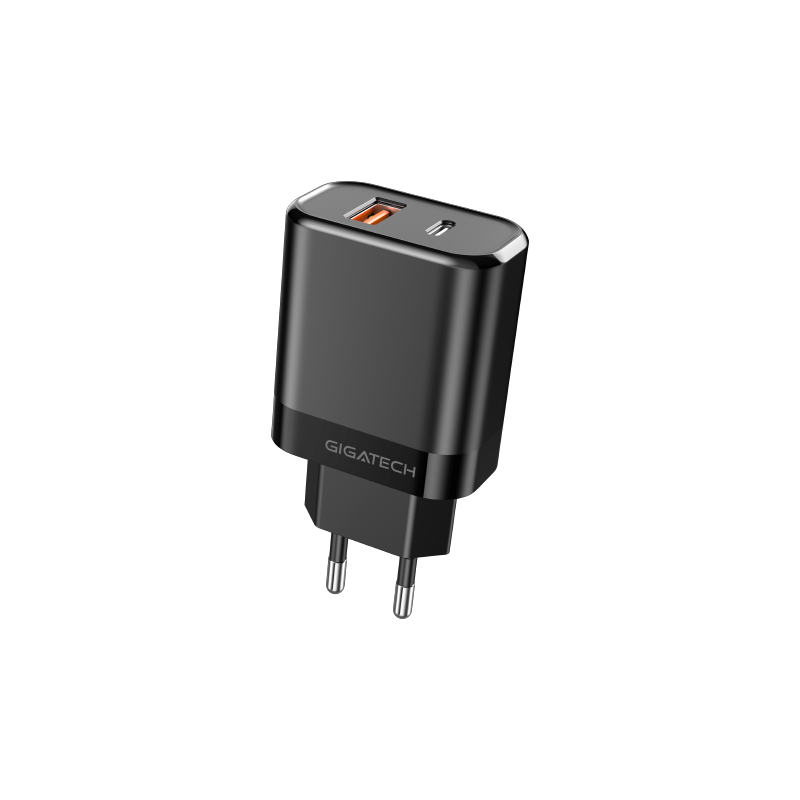 GIGATECH Univerzalni punjač Gigatech NXC250 , USB i C izlaz, 25W, crni