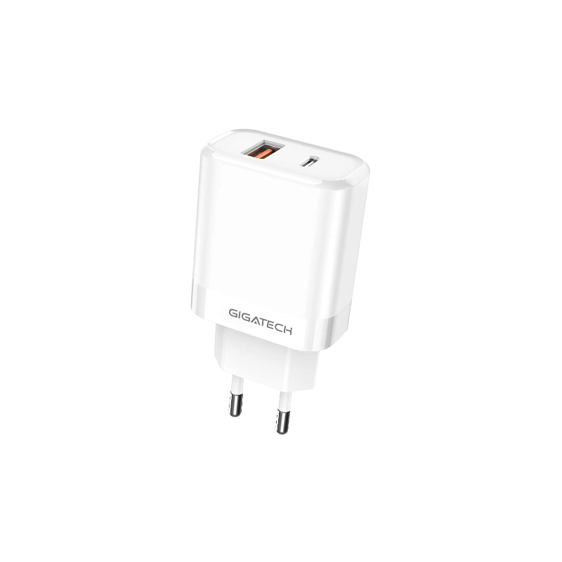 GIGATECH Univerzalni punjač Gigatech NXC251 , USB i C izlaz, 25W, bijeli