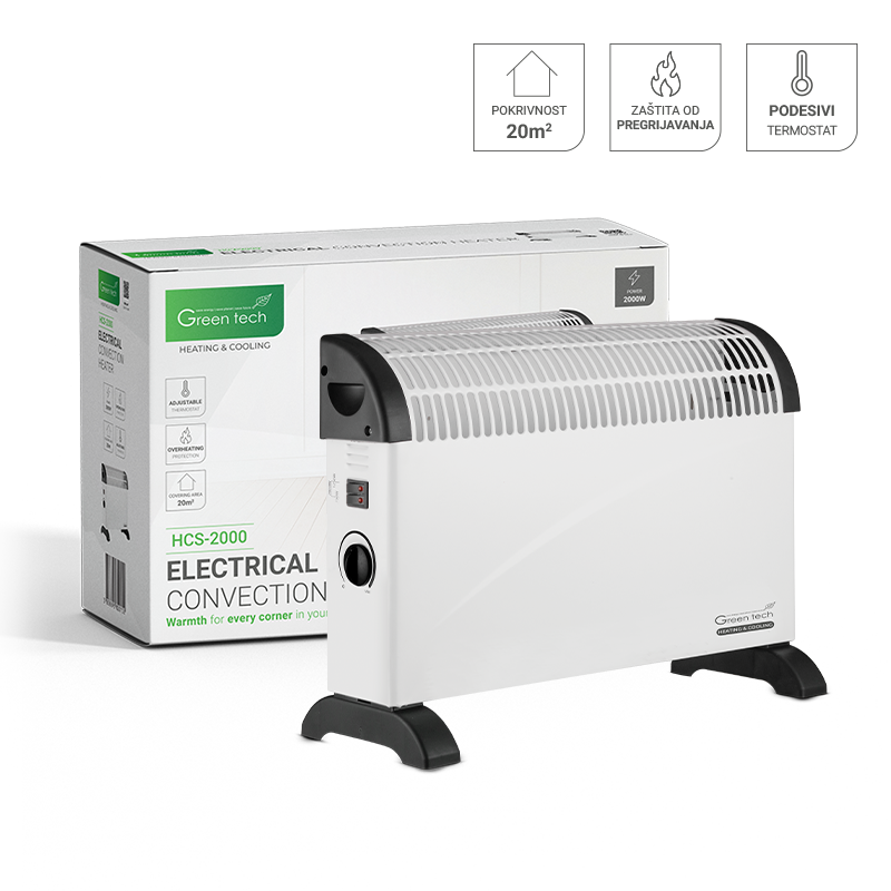 GREEN TECH Konvektorska grijalica Green Tech 2000W, električna - HCS-2000