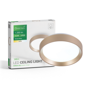 GREEN TECH LED plafonjera Green Tech, 12W, 4000K, IP20, zlatna, promjer 25,8 - NIBELA