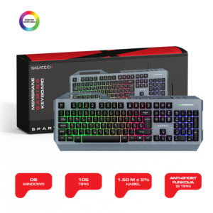 GIGATECH Tipkovnica Gigatech SPARTACUS gaming, membranska