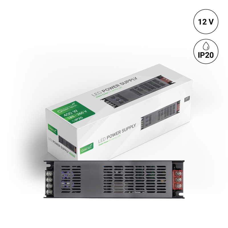 GREEN TECH LED napajanje Green Tech 400W, 12V, IP20 - PS-IP20-12V-400W