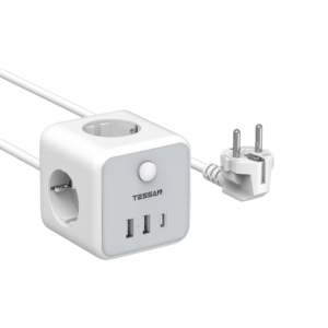 Tessan Produžni kabel Tessan TS-301-C, 3x AC, 2x USB-A, 1x USB-C, 2m, 15W