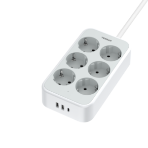 Tessan Produžni kabel Tessan TS-PS02DE00, 6x AC, 2x USB-A, 1x USB-C, 2m, 15W