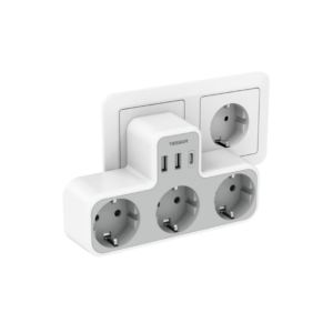 Tessan Zidna utičnica Tessan TS-323-C, 3x AC, 2x USB-A, 1x USB-C, 15W