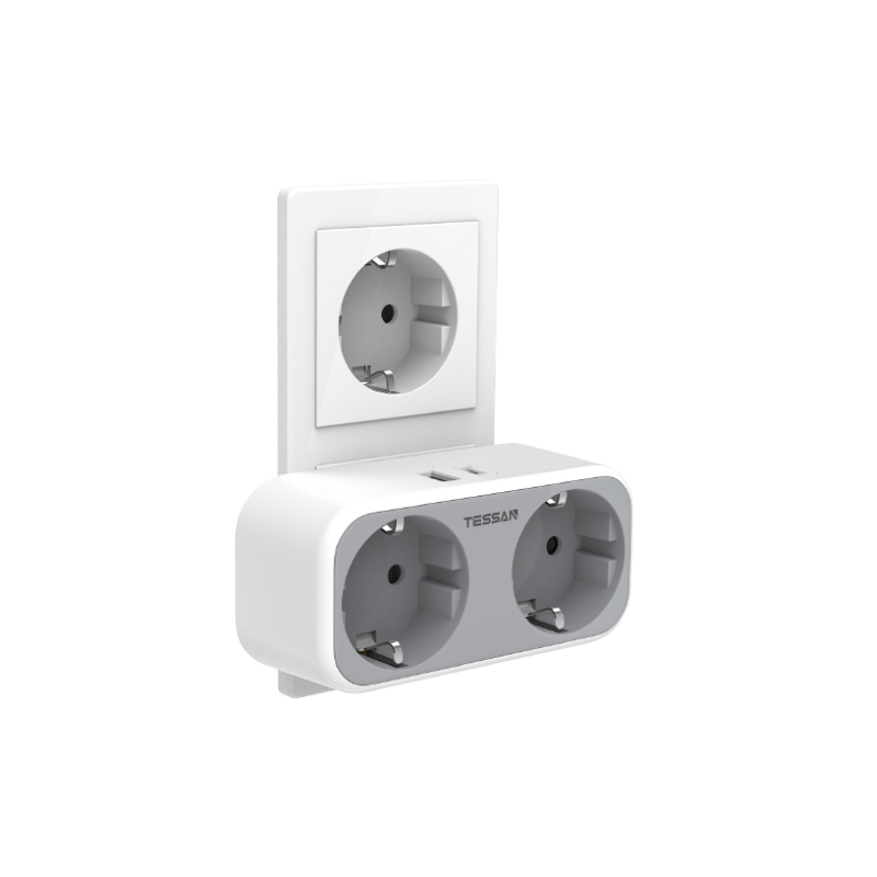 Tessan Zidna utičnica Tessan TS-WS02DE01, 2x AC, 1x USB-A, 1x USB-C, 15W