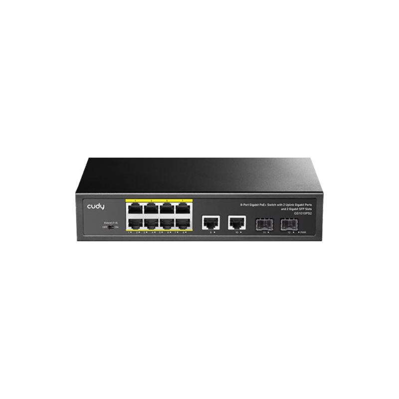 Cudy Switch Cudy GS1010PS2, 8-Portni, PoE+, 2x gigabit uplink, 2x gigabit SFP, 120W