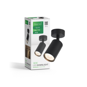 GREEN TECH Reflektor nadgradni  Green Tech, crna boja, grlo GU10 - B031-BK