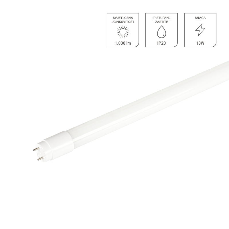 GREEN TECH LED cijev Green Tech 120cm, 18W, 6000K, sa starterom - T8-G3-18W-CW