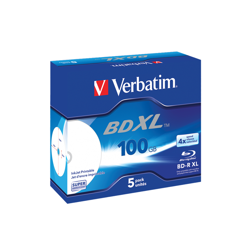Verbatim BD-R XL Blu-ray Verbatim 100GB 4x, inkjet, 5/1, jewel case - 43789