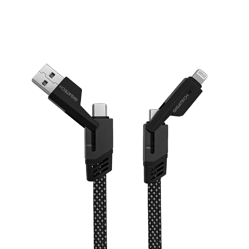 GIGATECH USB + C na C + lightning kabel Gigatech, 2 u 2, 1m, 60W, crno-bijeli - XF560