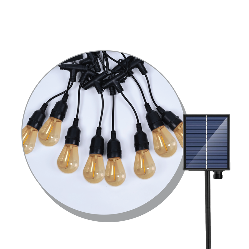 LUMERA LED solarni svjetlosni lanac LUMERA LIGHTING IP65 2700K, AMBER ŽARx8, uključena - SLS-8-BULB