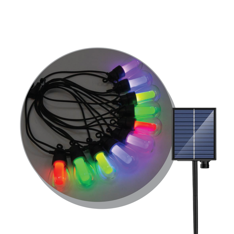 LUMERA LED solarni svjetlosni lanac LUMERA LIGHTING IP65 2700K + RGB ŽARx10, uključena - SLS-10-BULB
