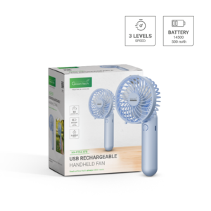 GREEN TECH Prijenosni ventilator Green Tech, 1.1W, plavi, sa USB punjenjem - HH-F284-XFB