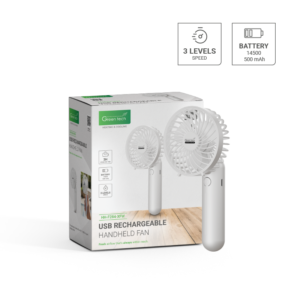 GREEN TECH Prijenosni ventilator Green Tech, 1.1W, bijeli, sa USB punjenjem - HH-F284-XFW