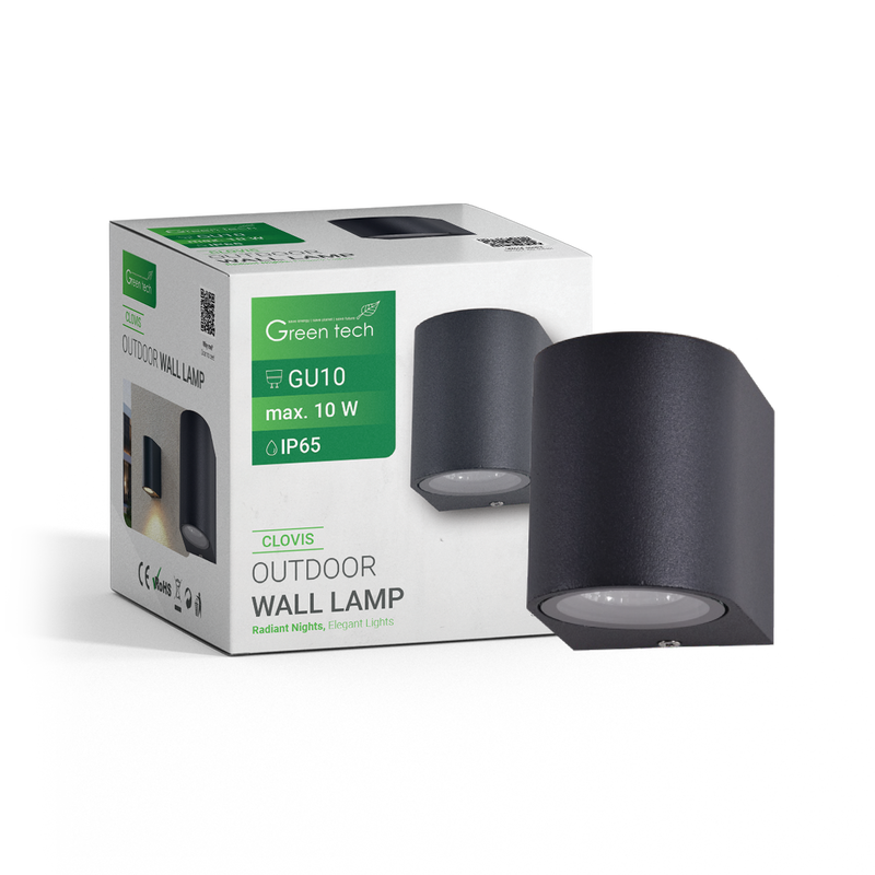GREEN TECH Vanjska zidna svjetiljka Green Tech GU10, IP65 - CLOVIS