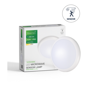 GREEN TECH LED plafonjera sa senzorom Green Tech 12W, 4000K, promjer 27cm, IP65, IK10 - CLS-706-12W-NW