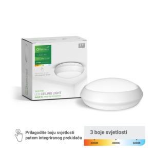 GREEN TECH LED plafonjera Green Tech 15W, 3CCT, 30 cm, IP66, bijela - CLW-022-15W-WH