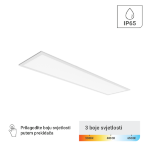 GREEN TECH LED panel Green Tech 295 x 1195 x 30 mm, 48W, 3 CCT, 127lm/W, IP65 - PLX30120IP65-48W