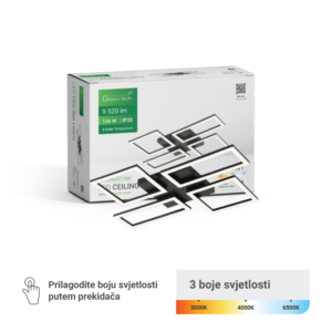 GREEN TECH Stropna dekorativna svjetiljka Green Tech 136W, 3CCT - VECTORLIGHT-136W