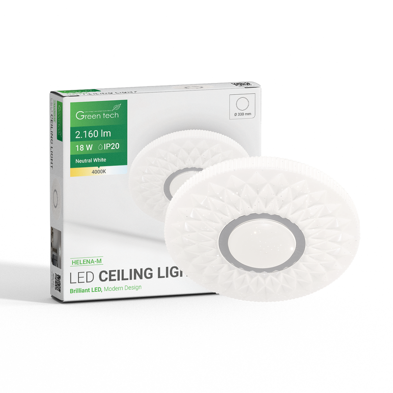 GREEN TECH LED plafonjera Green Tech 18W, 4000K, fi 33cm - HELENA-M