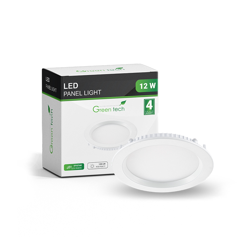 GREEN TECH LED panel Green Tech 12W, 3000K, ugradni, okrugli - CX-R01-12WW