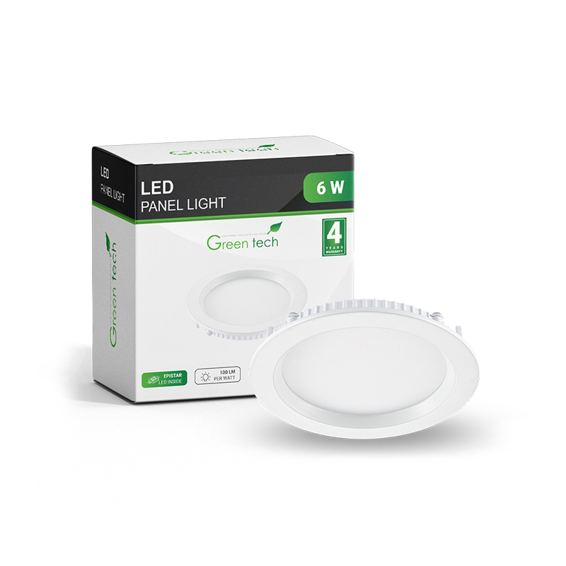 GREEN TECH LED panel Green Tech 6W, 4200K, ugradni, okrugli - CX-R01-6NW