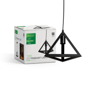 GREEN TECH LED visilica Green Tech E27 x 1 kom, crna boja - PL-2522