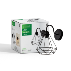 GREEN TECH LED zidna svjetiljka Green Tech E27 x 1 kom, crna boja - WL-2019
