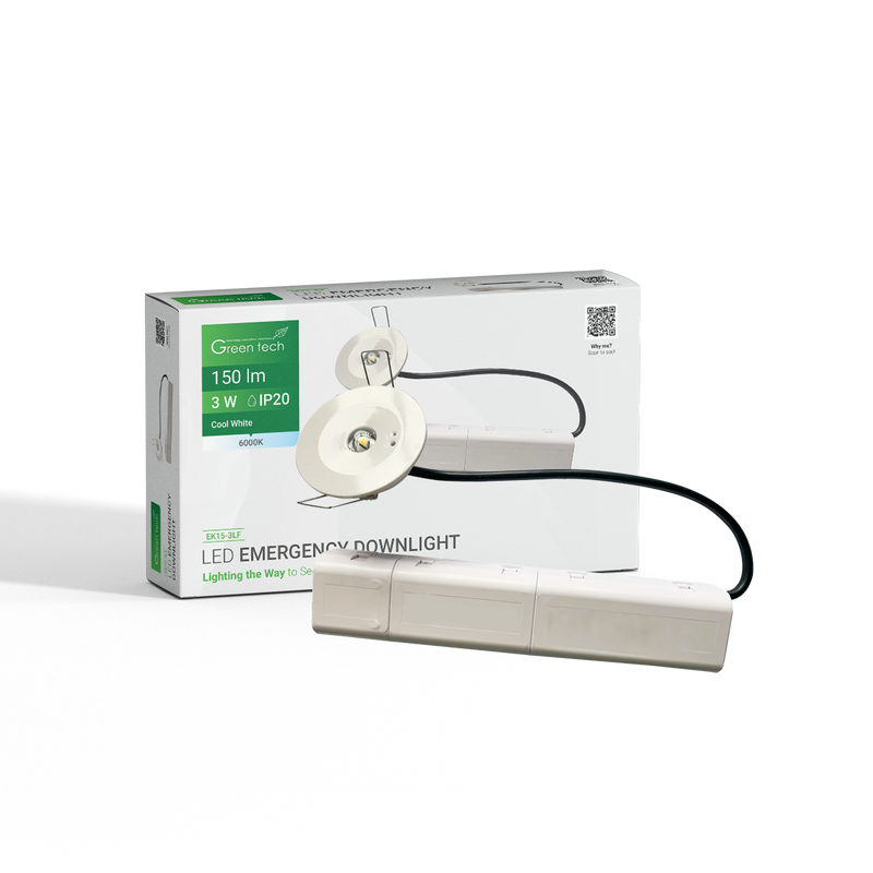 GREEN TECH LED ugradni downlight za nužnu rasvjetu Green Tech 3W, 6000K - EK15-3LF