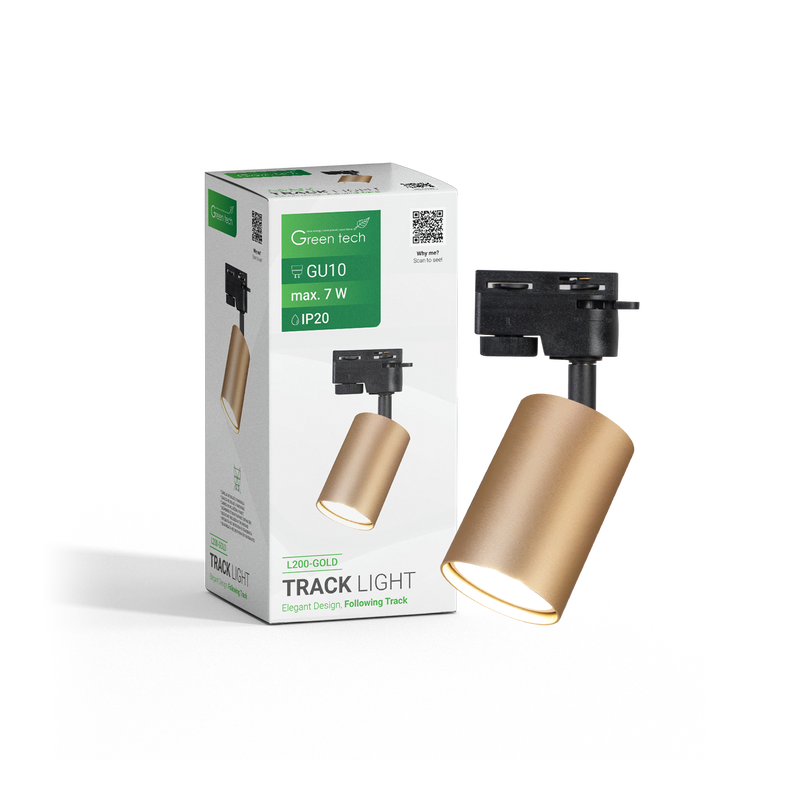 GREEN TECH Šinska svjetiljka Green Tech, GU10, IP20, zlatna - L200-GOLD