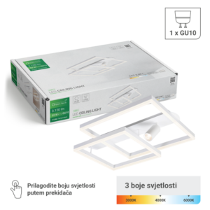 GREEN TECH Stropna dekorativna svjetiljka Green Tech 52W, 3CCT + 1 x SPOT GU10 - CUBO-3