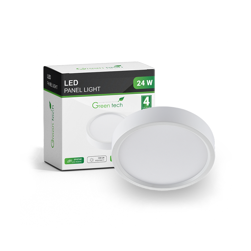 GREEN TECH LED panel Green Tech 24W, 3000K, nadgradni, okrugli - CX-R02-24WW