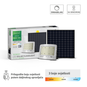 GREEN TECH LED solarni reflektor Green Tech 100W, 3CCT, IP65 - SFX-100W-3CCT