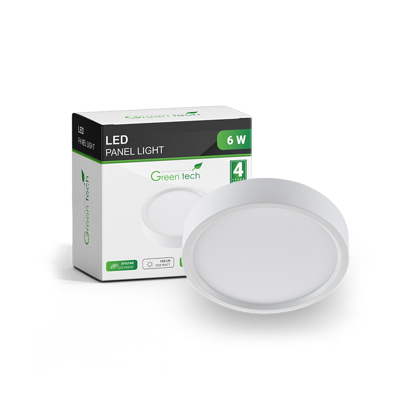GREEN TECH LED panel Green Tech 6W, 3000K, nadgradni, okrugli - CX-R02-6WW