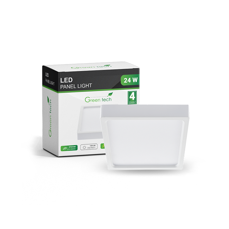 GREEN TECH LED panel Green Tech 24W, 3000K, nadgradni, kvadratni - CX-S02-24WW