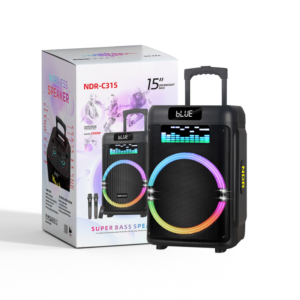 OEM Zvučnik NDR-325 (FM/USB/TF/bluetooth/TWS) 15" karaoke s 2 wireless mikrofona - NDR-C315