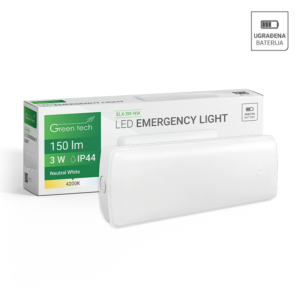 GREEN TECH LED svjetiljka za nužnu rasvjetu Green Tech 3W, 4200K, IP44 - ELX-3W-NW