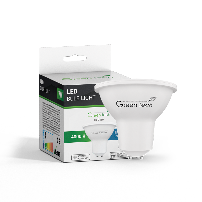GREEN TECH LED žarulja Green Tech 7W, 4000K, GU10, A3, Flux: 700 lm, IP40, Epistar chip - LB-2410
