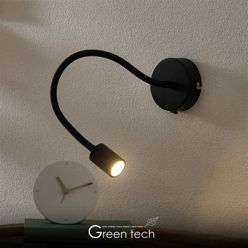 GREEN TECH LED zidna lampa Green Tech, 3W, 3000K, IP44, crna boja - LH-012-3W-WW