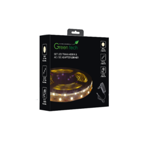 GREEN TECH LED traka 5m + adapter Green Tech 4,8 W/m, 3528, 60 LED, 4000K, IP65 - LSK-621