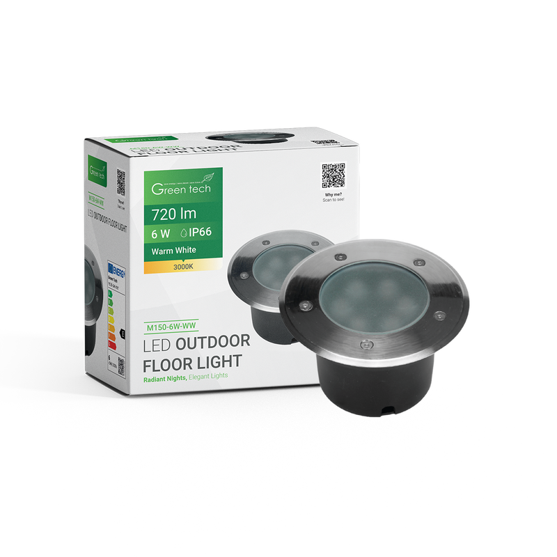 GREEN TECH LED podna ugradna svjetiljka Green Tech 6W, 3000K, IP66 - M150-6W-WW