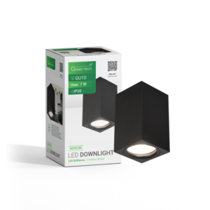 GREEN TECH Nadgradni downlight Green Tech crna boja, grlo GU10 - M39S-BK